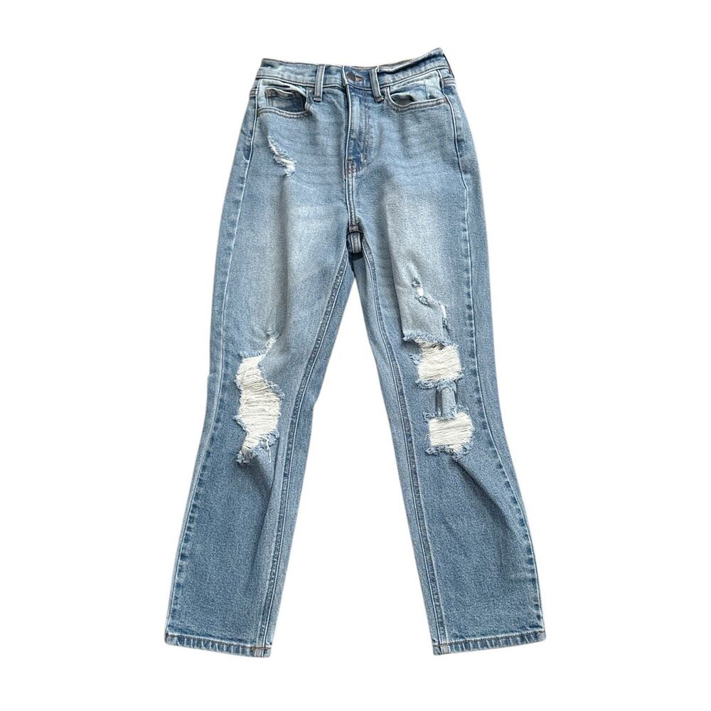Cello Destroyed High Rise Straight Jeans Size 0 W24